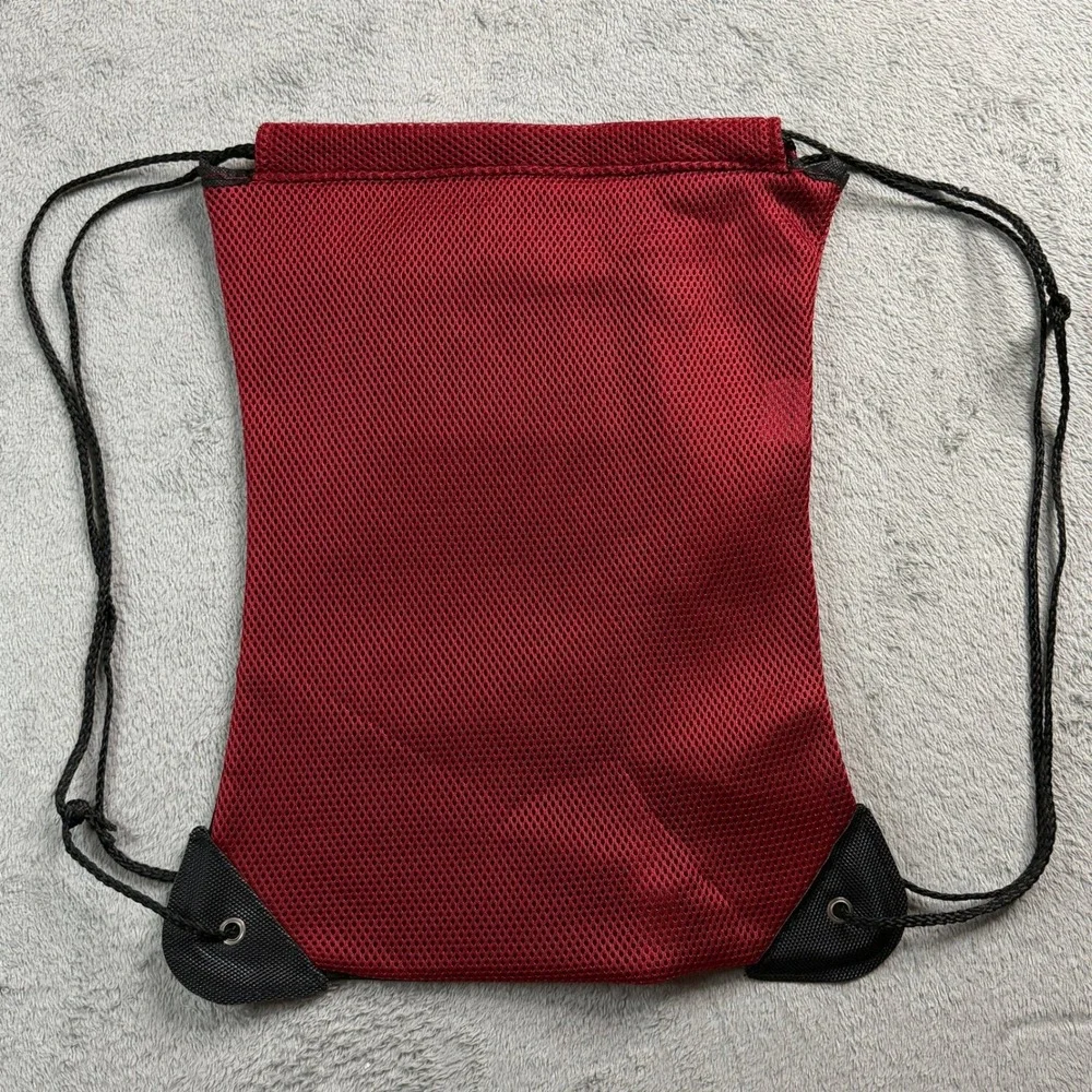 Toyota Genuine Parts Drawstring Cinch Bag Backpack Black Red Mesh Headphone Port